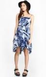 Only Blue Colored Printed Asymmetric Dress Women