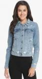 Only Blue Embroidered Summer Jacket Women