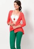 Only Long Sleeves Red Basic Shrug Women