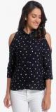 Only Navy Blue Printed Shirt Women