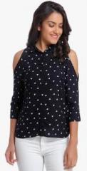 Only Navy Blue Printed Shirt women