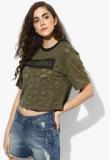 Only Olive Printed T Shirt Women