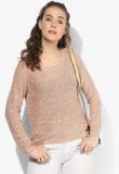 Only Peach Solid Sweater Women