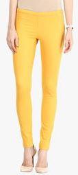 Only Yellow Solid Legging Women