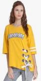 Only Yellow Solid T Shirt Women