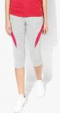 Opt Grey Melange Solid Capri Women