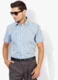 Oxemberg Blue Checked Slim Fit Formal Shirt Men