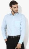 Oxemberg Blue Solid Slim Fit Formal Shirt Men