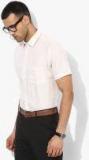 Oxemberg Cream Self Design Regular Fit Formal Shirt Men