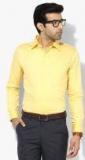 Oxemberg Yellow Solid Slim Fit Formal Shirt Men