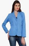 Oxolloxo Aqua Blue Solid Summer Jacket Women