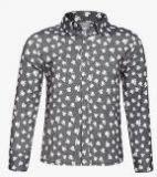 Oxolloxo Black Printed Casual Shirt Boys