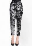 Oxolloxo Black Printed Coloured Pant Women