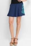 Oxolloxo Navy Blue Embroidered Skirt Women