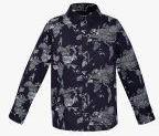 Oxolloxo Navy Blue Printed Casual Shirt Boys