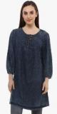 Oxolloxo Navy Blue Solid Tunic women