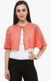 Oxolloxo Peach Embellished Shrug Women