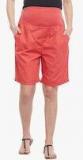 Oxolloxo Peach Solid Maternity Shorts Women