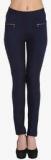 Ozel Navy Blue Solid Jegging Women