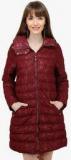 Pab Jules Maroon Solid Jacket Women