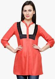 Paislei Red Solid Tunic women