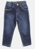 Palm Tree Navy Blue Regular Fit Mid Rise Clean Look Stretchable Jeans Boys