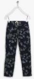 Palm Tree Navy Blue Regular Fit Trouser Girls