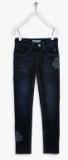 Palm Tree Navy Blue Slim Fit Jeans Girls