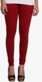 Panit Maroon Solid Leggings Women