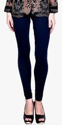 Panit Navy Blue Solid Leggings Women