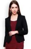 Pannkh Black Solid Blazer Women