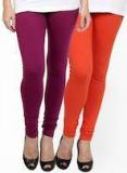 Pannkh Purple/Orange Solid Legging Women