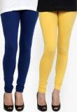 Pannkh Yellow/Blue Solid Legging Women