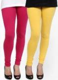 Pannkh Yellow/Pink Solid Legging Women