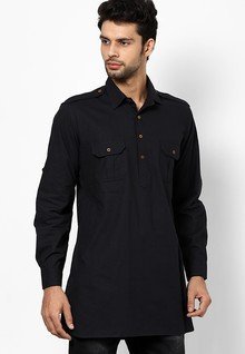 Parikrama Black Pathani Kurta men