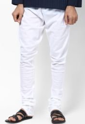 Parikrama Off White Colour Solid Churidar Men