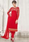 Parisha Red Embellished Dress Material Women