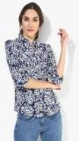 Park Avenue Blue Printed Blouse Women