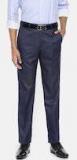 Park Avenue Blue Regular Fit Solid Formal Trousers Men