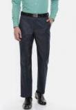 Park Avenue Blue Self Design Formal Trouser Men