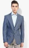 Park Avenue Blue Solid Blazer Men