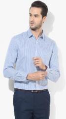 Park Avenue Blue Striped Skinny Fit Formal Shirt men