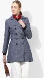 Park Avenue Blue Textured Long Coat Women