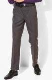 Park Avenue Brown Ckecked Slim Fit Formal Trouser men