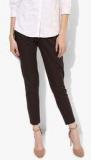 Park Avenue Brown Solid Tapered Fit Chinos Women