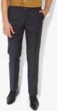 Park Avenue Charcoal Grey Solid Regular Fit Formal Trouser Men