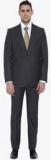 Park Avenue Dark Grey Solid Suit Men