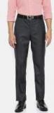 Park Avenue Grey Regular Fit Solid Formal Trousers Men