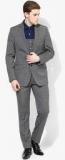 Park Avenue Grey Solid Suit Men