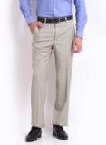 Park Avenue Light Beige Slim Fit Formal Trousers Men